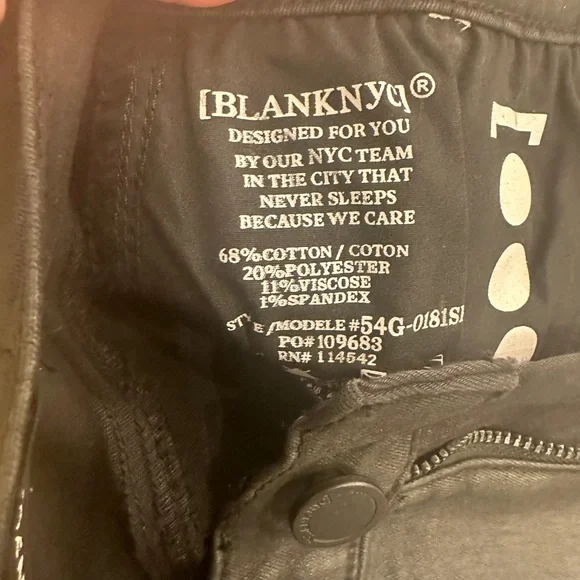 BLANK NYC Black wax coated denim skirt, 27
